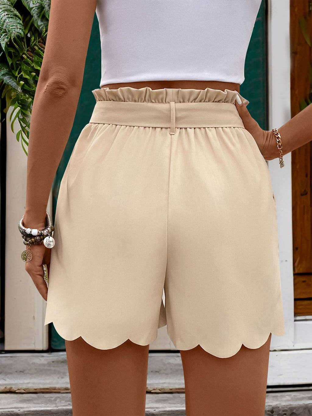 Frill Tied Shorts with Pockets - Siennasass