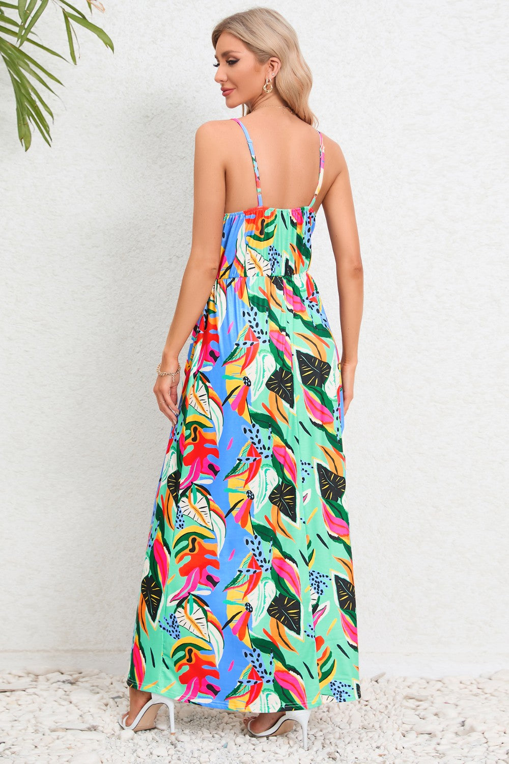 Printed Surplice Maxi Cami Dress - Siennasass