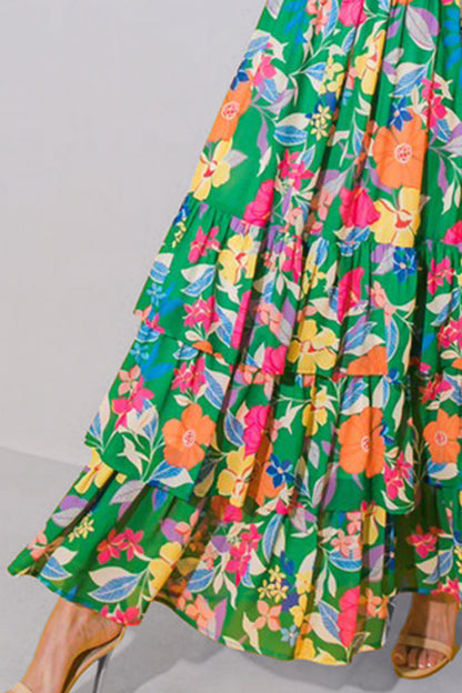 Tiered Ruffled Printed Sleeveless Dress - Siennasass