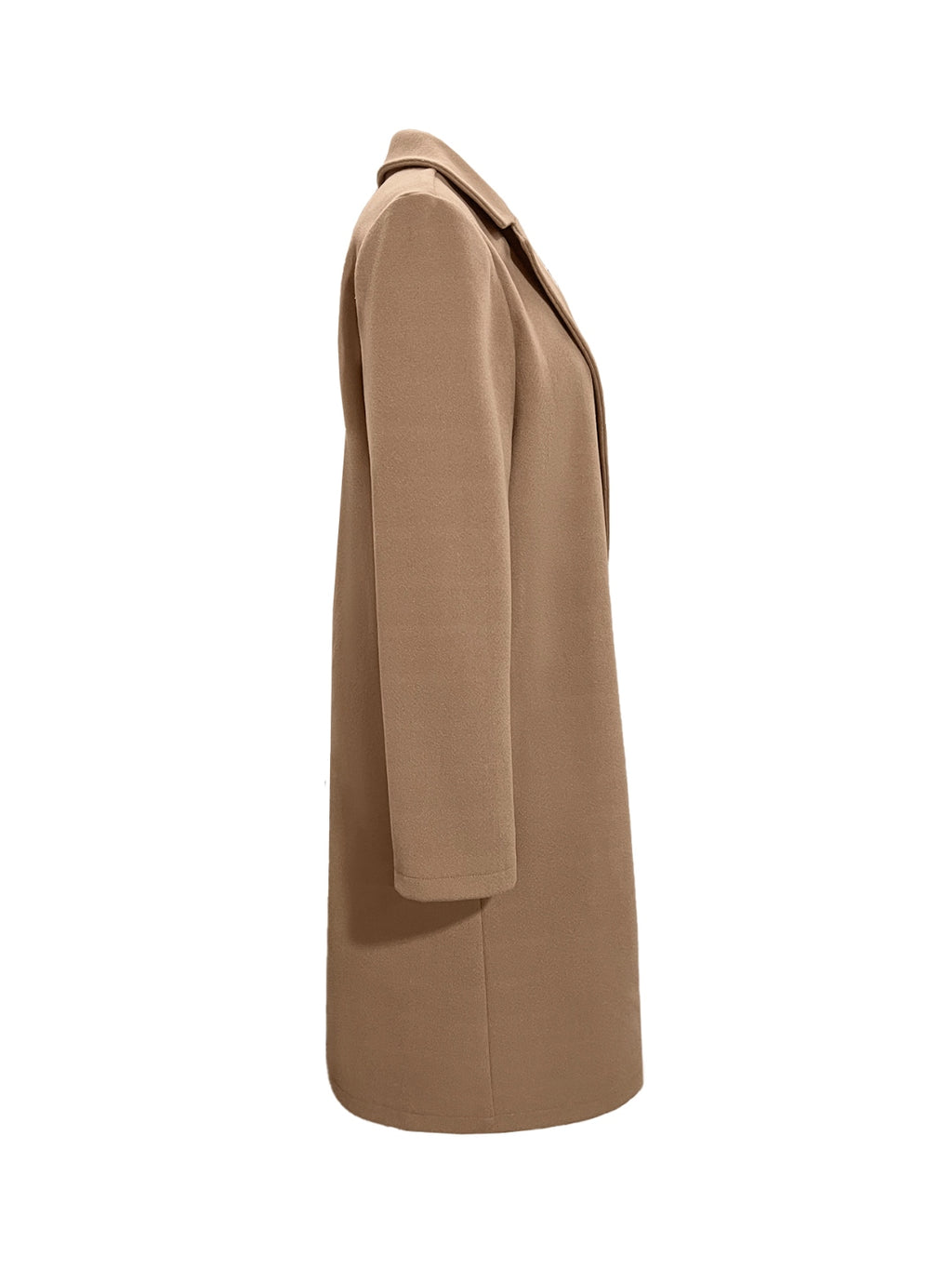 Collared Neck Button Up Long Sleeve Coat - Siennasass