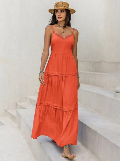 Lace Detail V-Neck Cami Dress - Siennasass