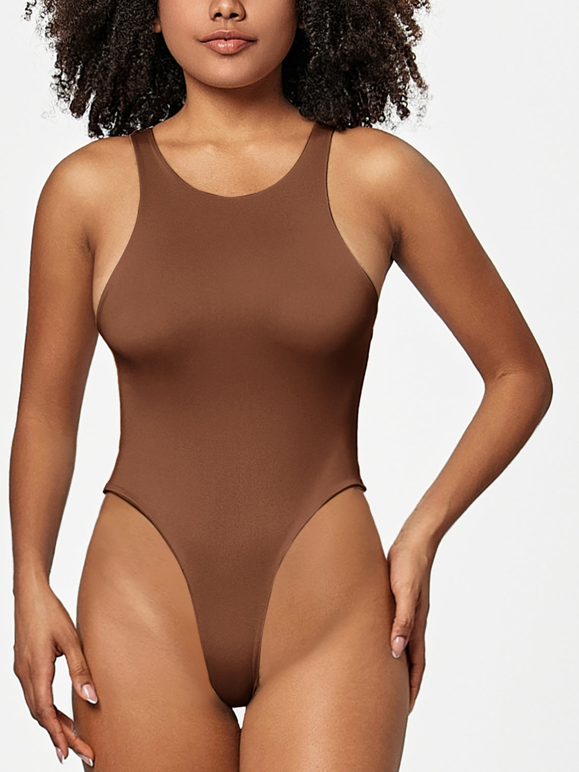 Full Size Round Neck Wide Strap Bodysuit - Siennasass