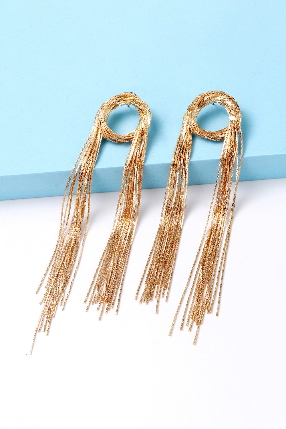 Round Shape Fringed Copper Earrings - Siennasass