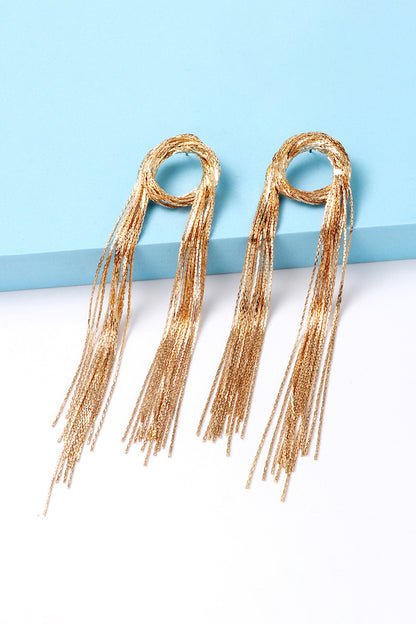 Round Shape Fringed Copper Earrings - Siennasass