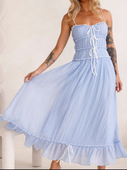 Devine – Midi-Camisole-Kleid mit Rüschensaum und Rüschen