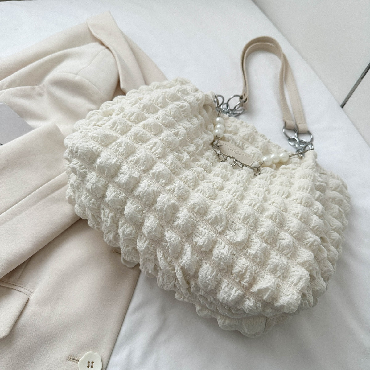 Bubble Textured Tote Bag - Siennasass