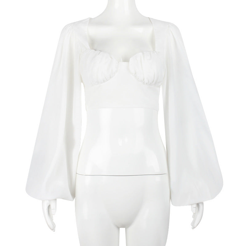 Square Neck Lantern Sleeve