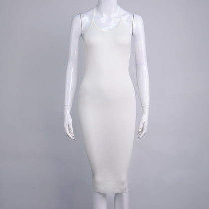 Ribbed Knit Open Back dress