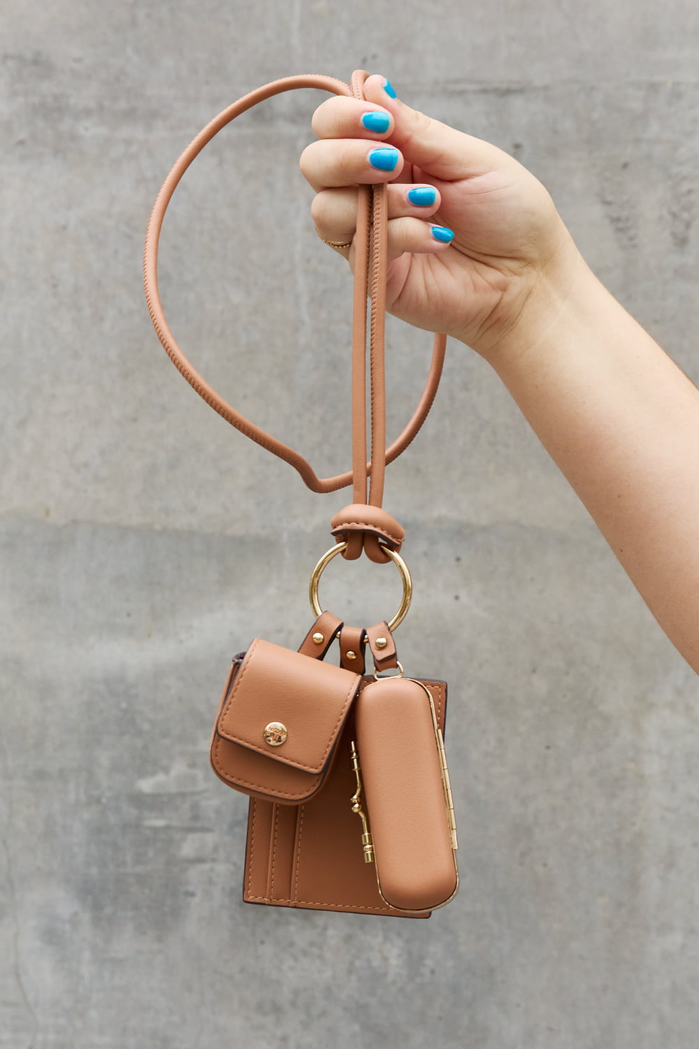 Nicole Lee USA Vegan Leather 3-Piece Lanyard Set - Siennasass