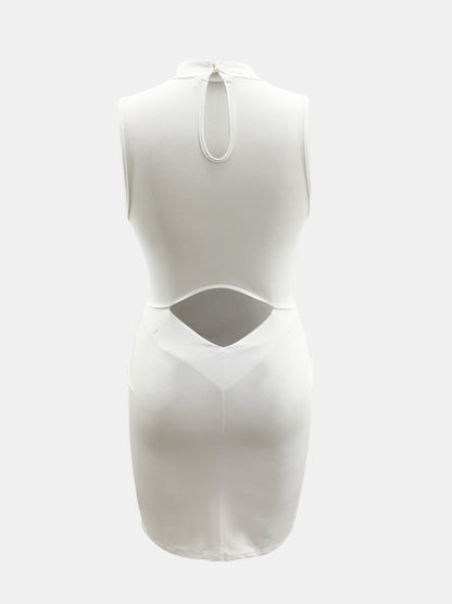 Cutout Mock Neck Sleeveless Dress - Siennasass
