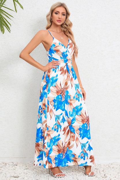 Printed Surplice Maxi Cami Dress - Siennasass