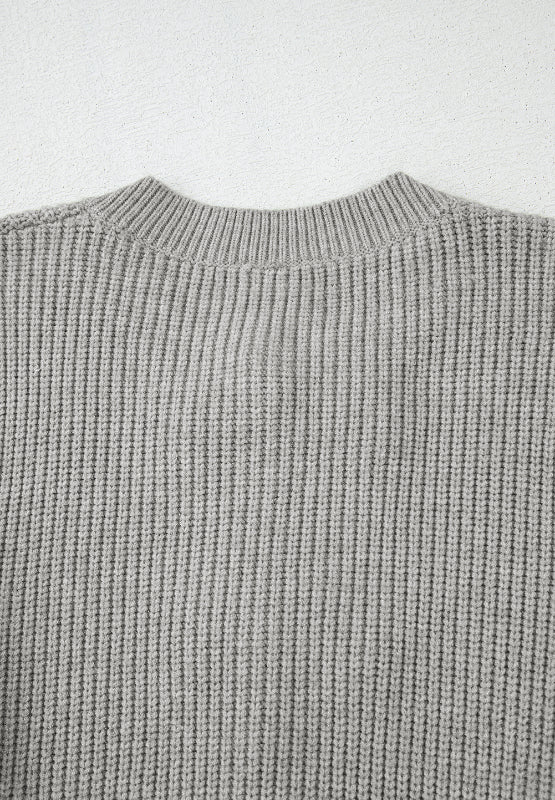 Strickjacke mit Rundhalsausschnitt und langen Ärmeln und Schleife