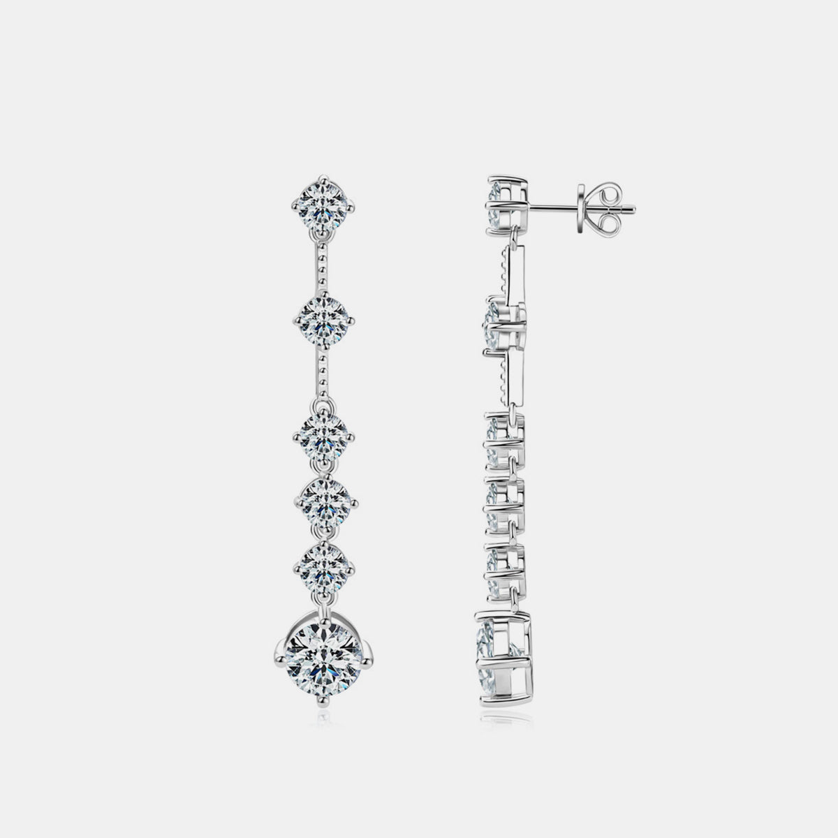 4 Carat Moissanite 925 Sterling Silver Earrings - Siennasass