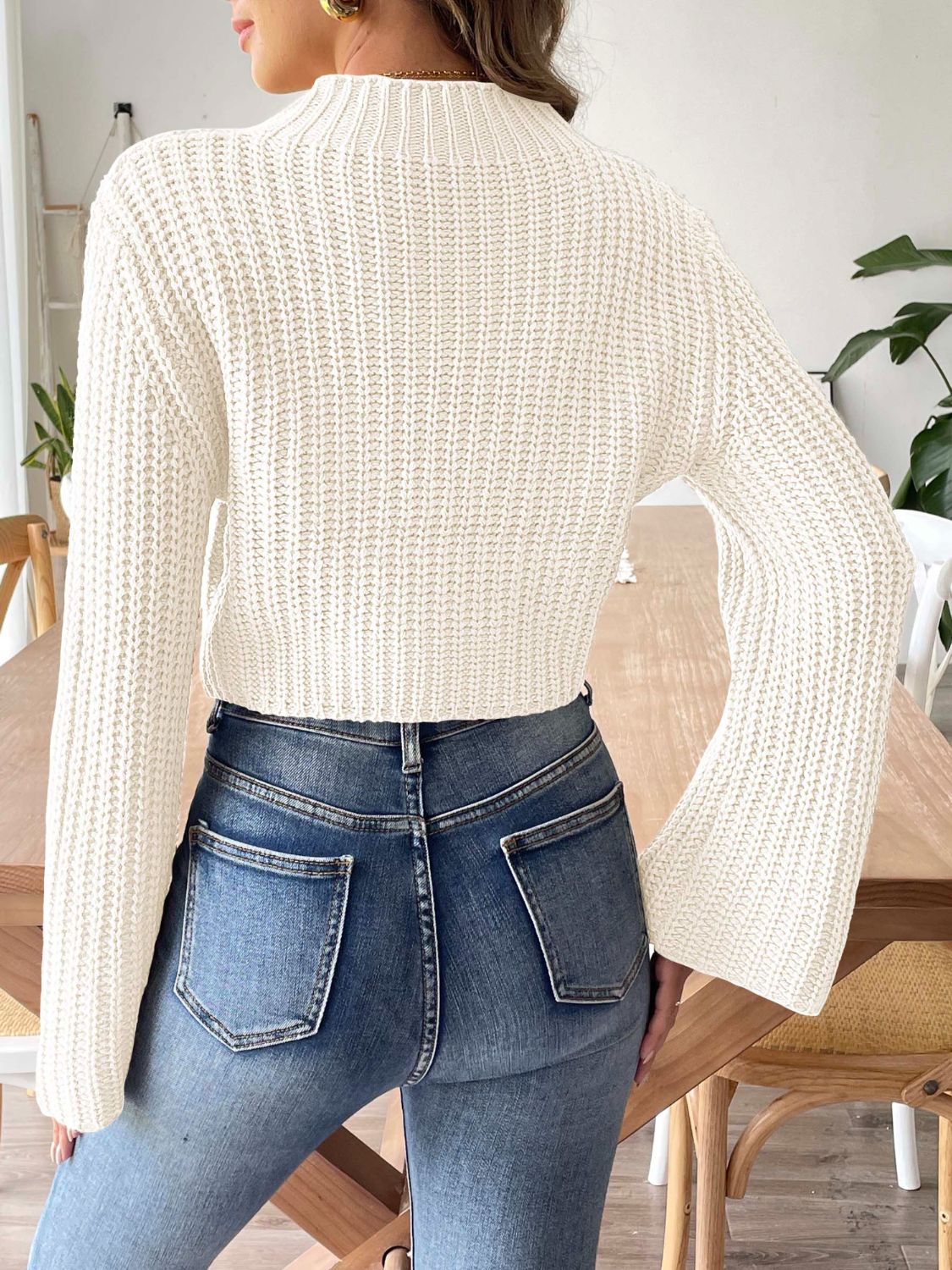 Mock Neck Long Sleeve Sweater - Siennasass