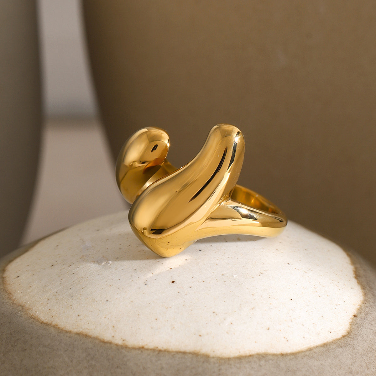 18K Gold-Plated Stainless Steel Open Ring - Siennasass