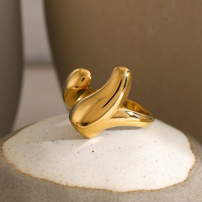 18K Gold-Plated Stainless Steel Open Ring - Siennasass