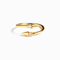 925 Sterling Silver Inlaid Zircon Bypass Ring - Siennasass