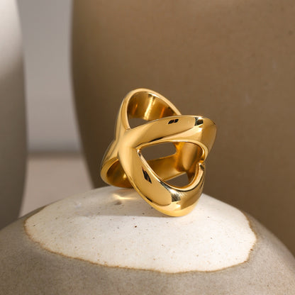 18K Gold-Plated Crisscross Ring - Siennasass