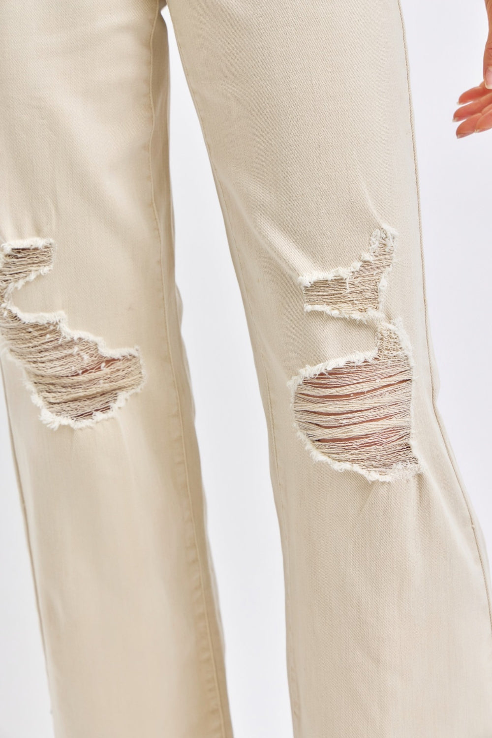 Judy Blue Full Size High Waist Distressed Wide Leg Jeans - Siennasass