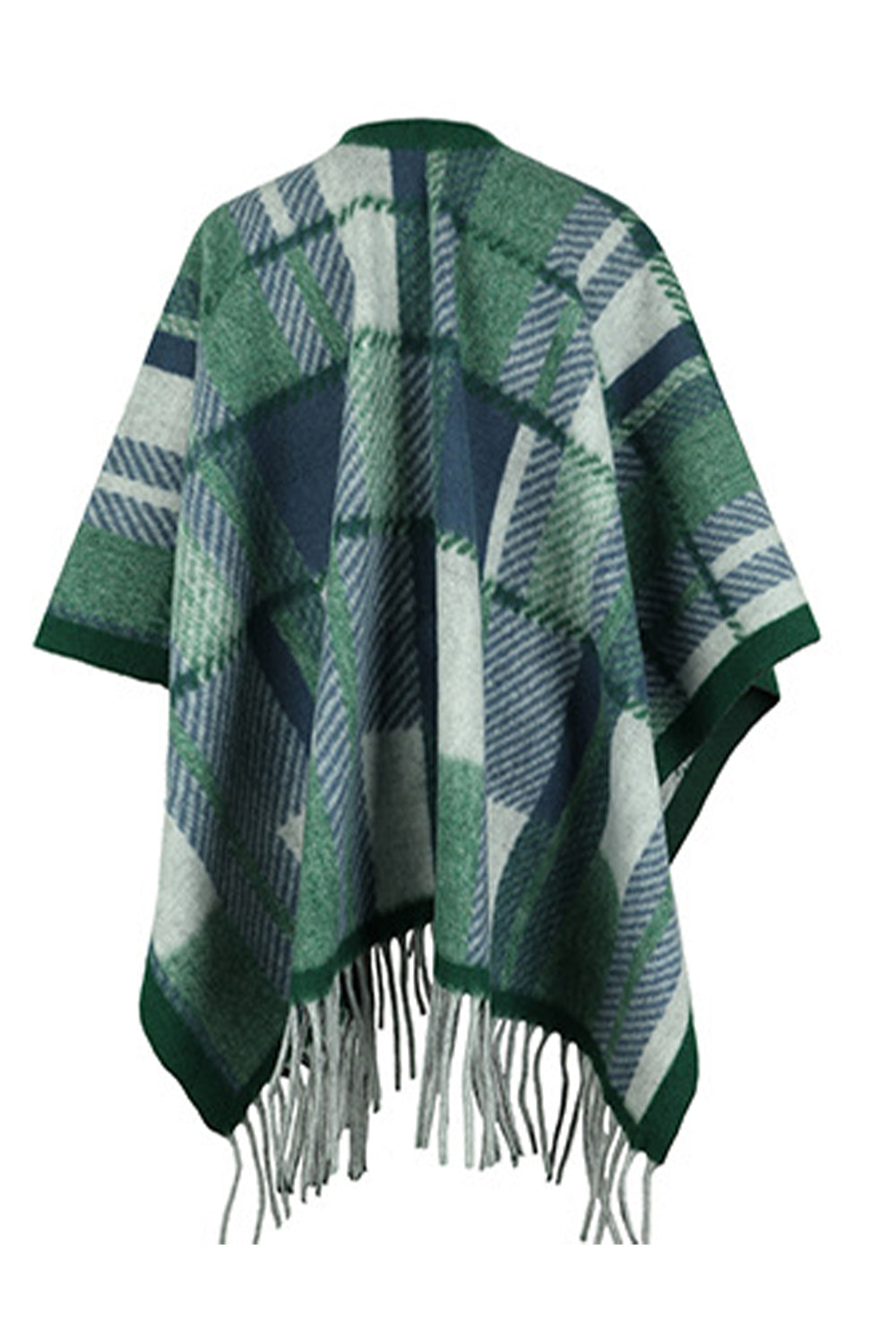 Cloak Sleeve Fringe Detail Poncho - Siennasass