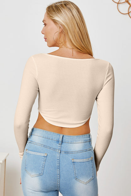Ribbed Long Sleeve T-Shirt - Siennasass