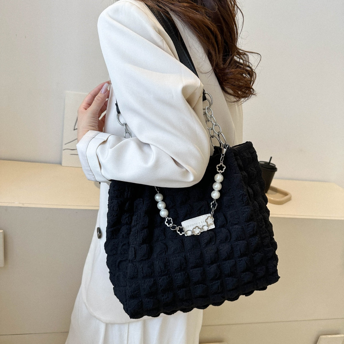 Bubble Textured Tote Bag - Siennasass