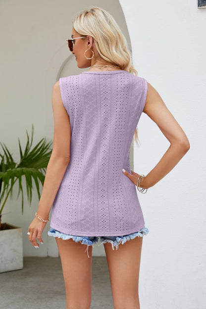 Spliced Lace V-Neck Tank - Siennasass