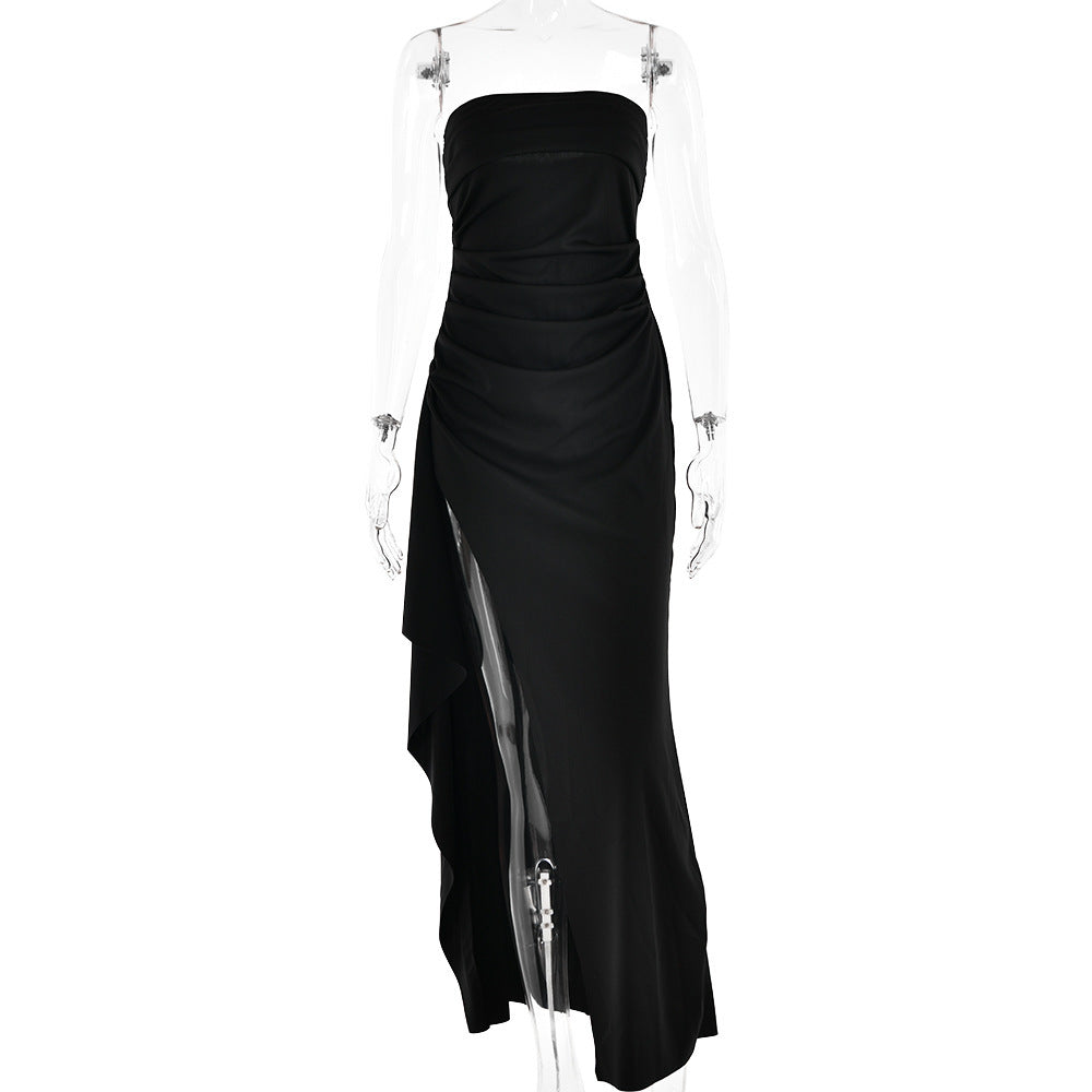 Strapless Split Long Dress - Siennasass