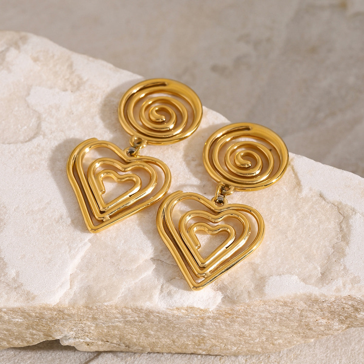 Stainless Steel Heart Earrings - Siennasass