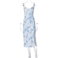 Lace Flowers Print Long Dress
