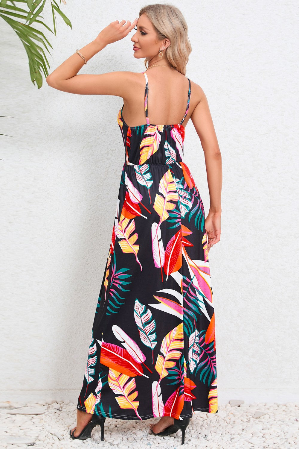 Printed Surplice Maxi Cami Dress - Siennasass