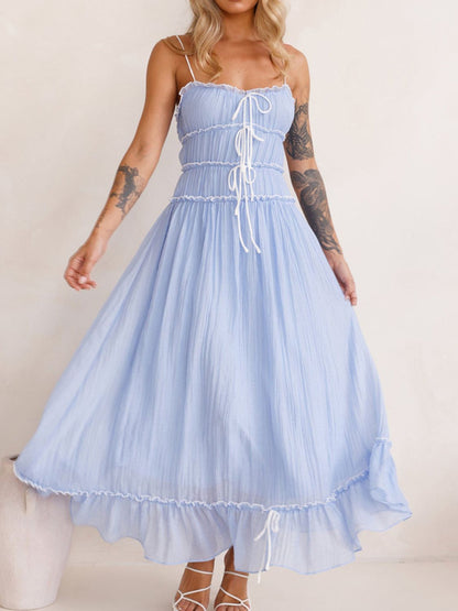 Devine – Midi-Camisole-Kleid mit Rüschensaum und Rüschen