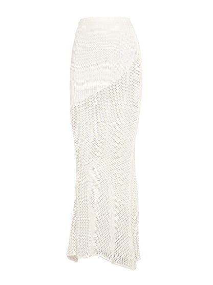 Tied Long Sleeve Top and Skirt Cover Up Set - Siennasass