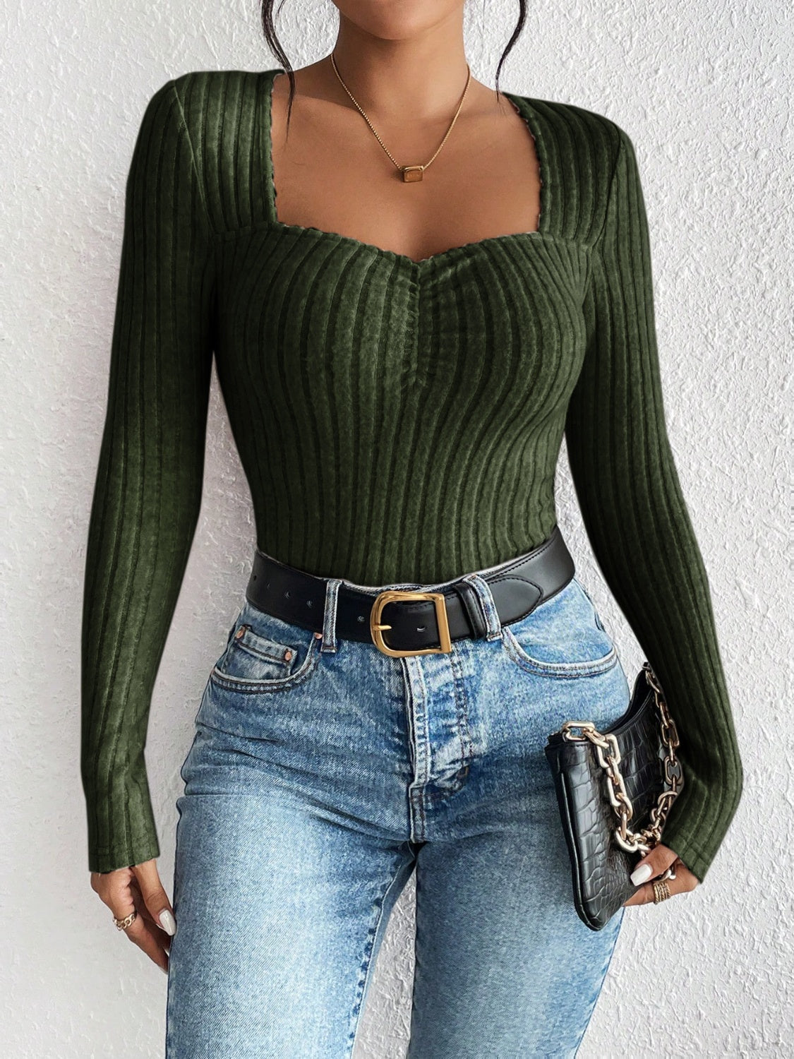 Ribbed Long Sleeve T-Shirt - Siennasass