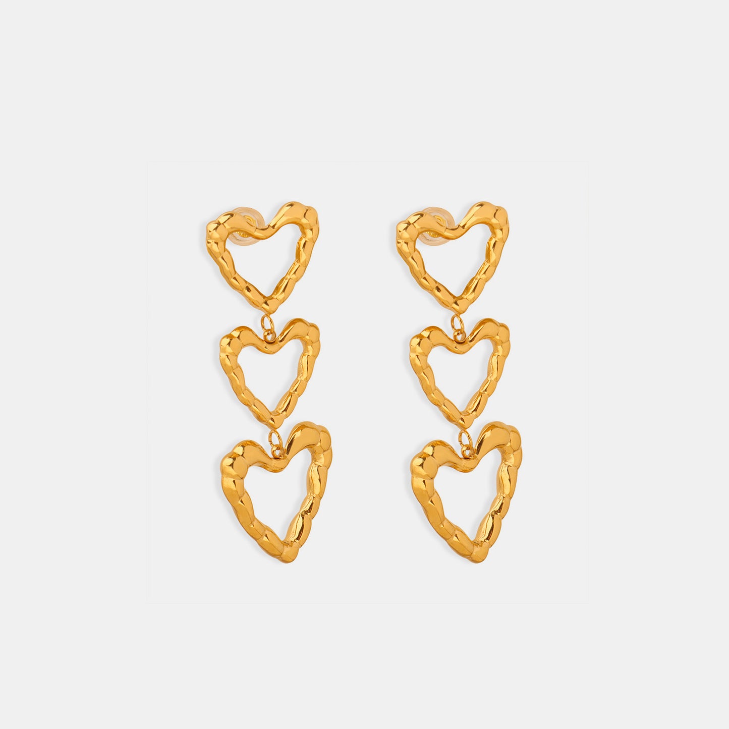 Titanium Steel Heart Earrings - Siennasass