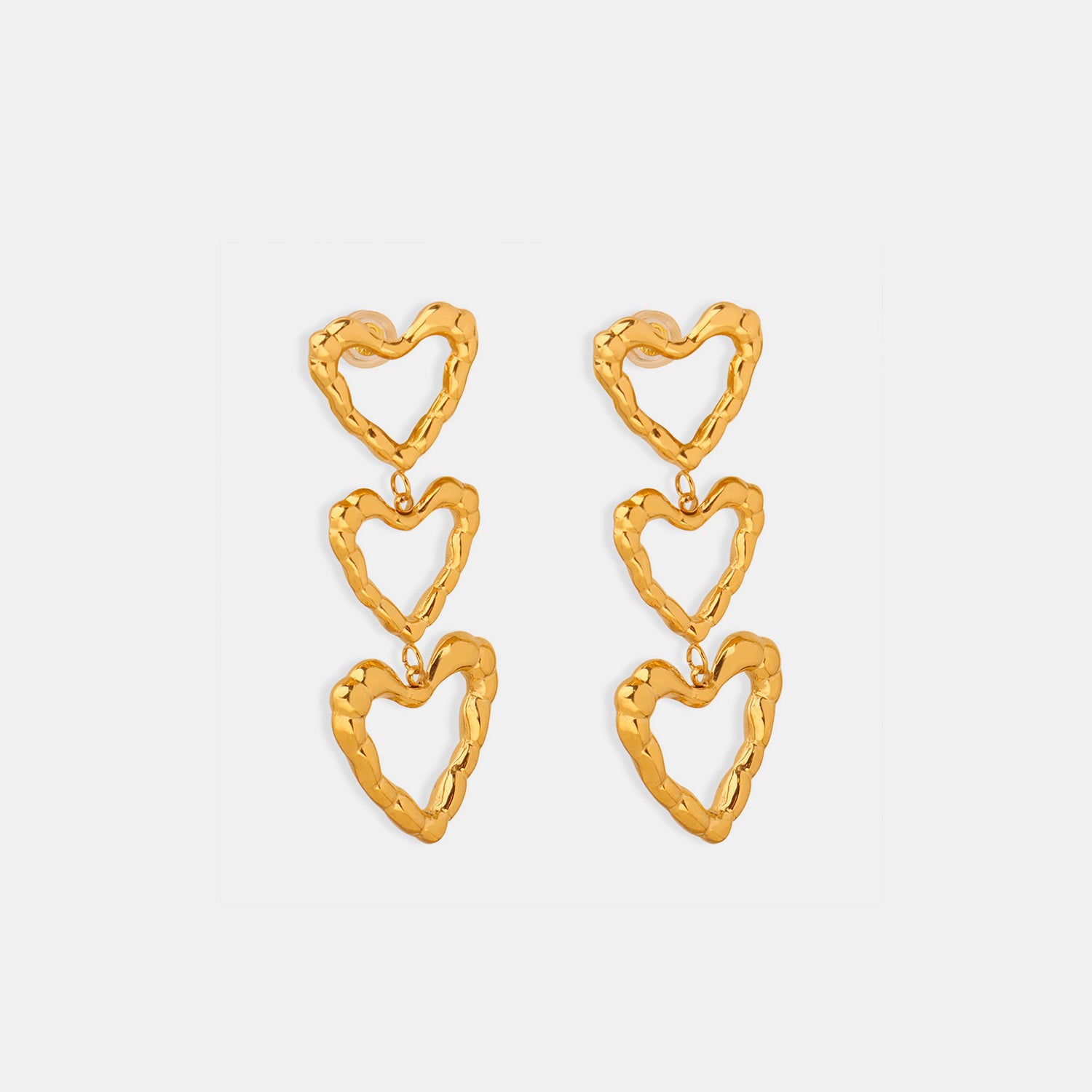 Titanium Steel Heart Earrings - Siennasass