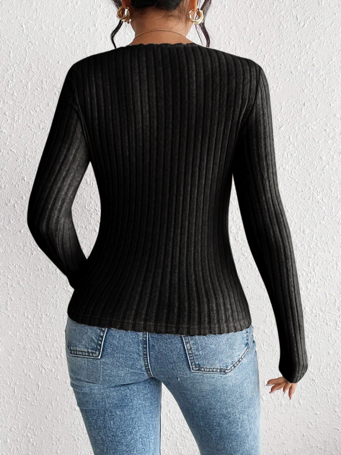 Ribbed Long Sleeve T-Shirt - Siennasass