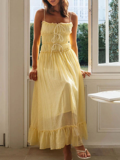 Devine – Midi-Camisole-Kleid mit Rüschensaum und Rüschen