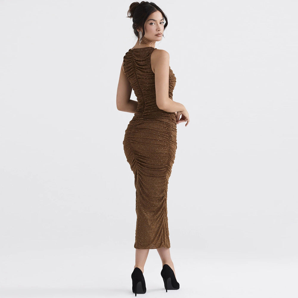 Tight Side Slit Pleated Party Party Dress Women - Siennasass