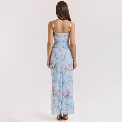 Sling Floral Waist Lace Dress