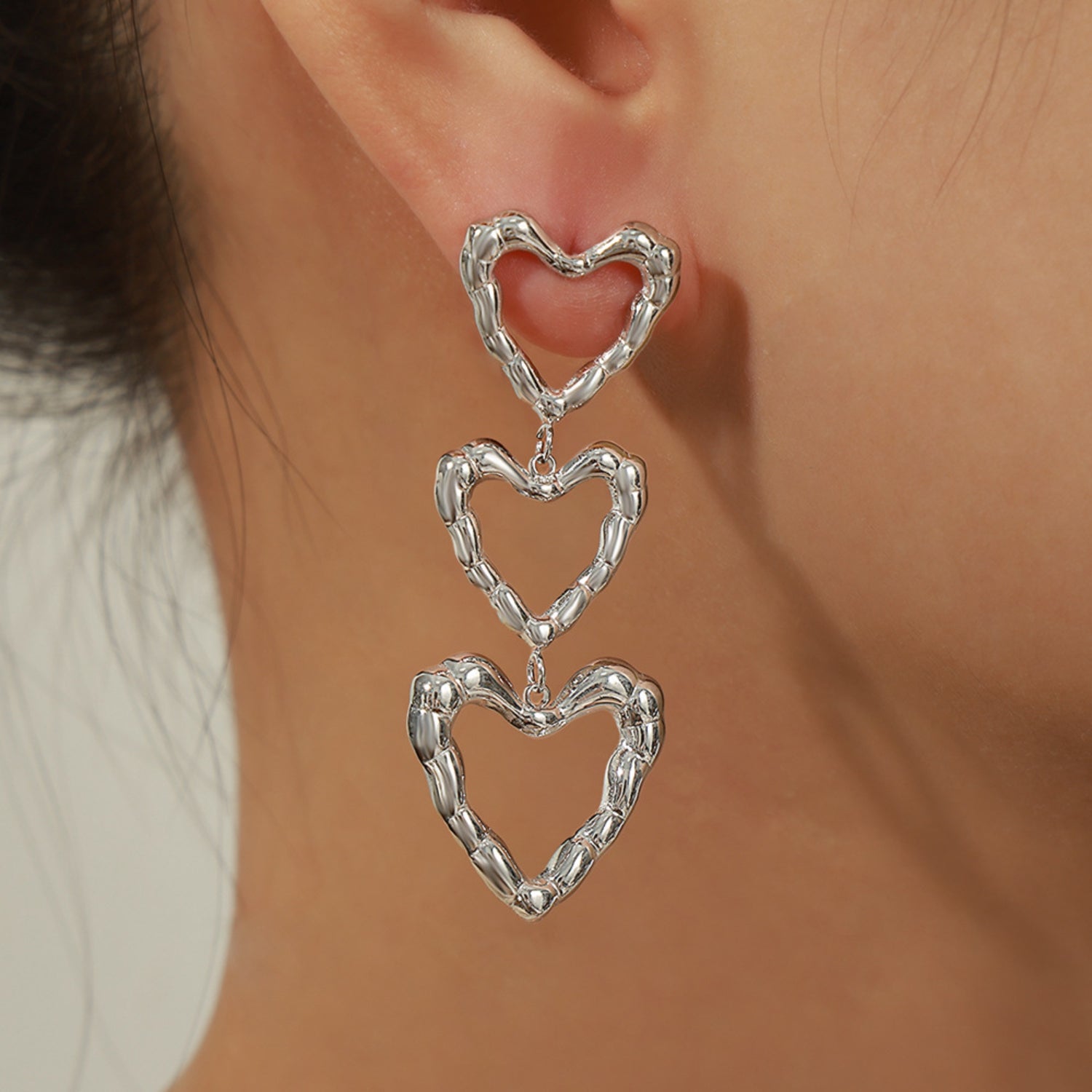 Titanium Steel Heart Earrings - Siennasass