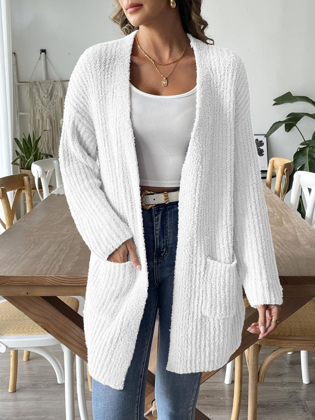Open Front Long Sleeve Cardigan - Siennasass
