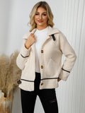 Pocketed Button Down Collared Neck Jacket - Siennasass