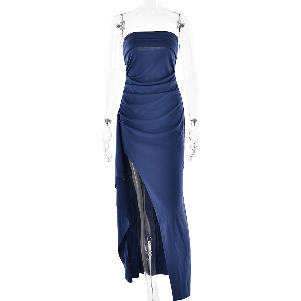 Strapless Split Long Dress - Siennasass