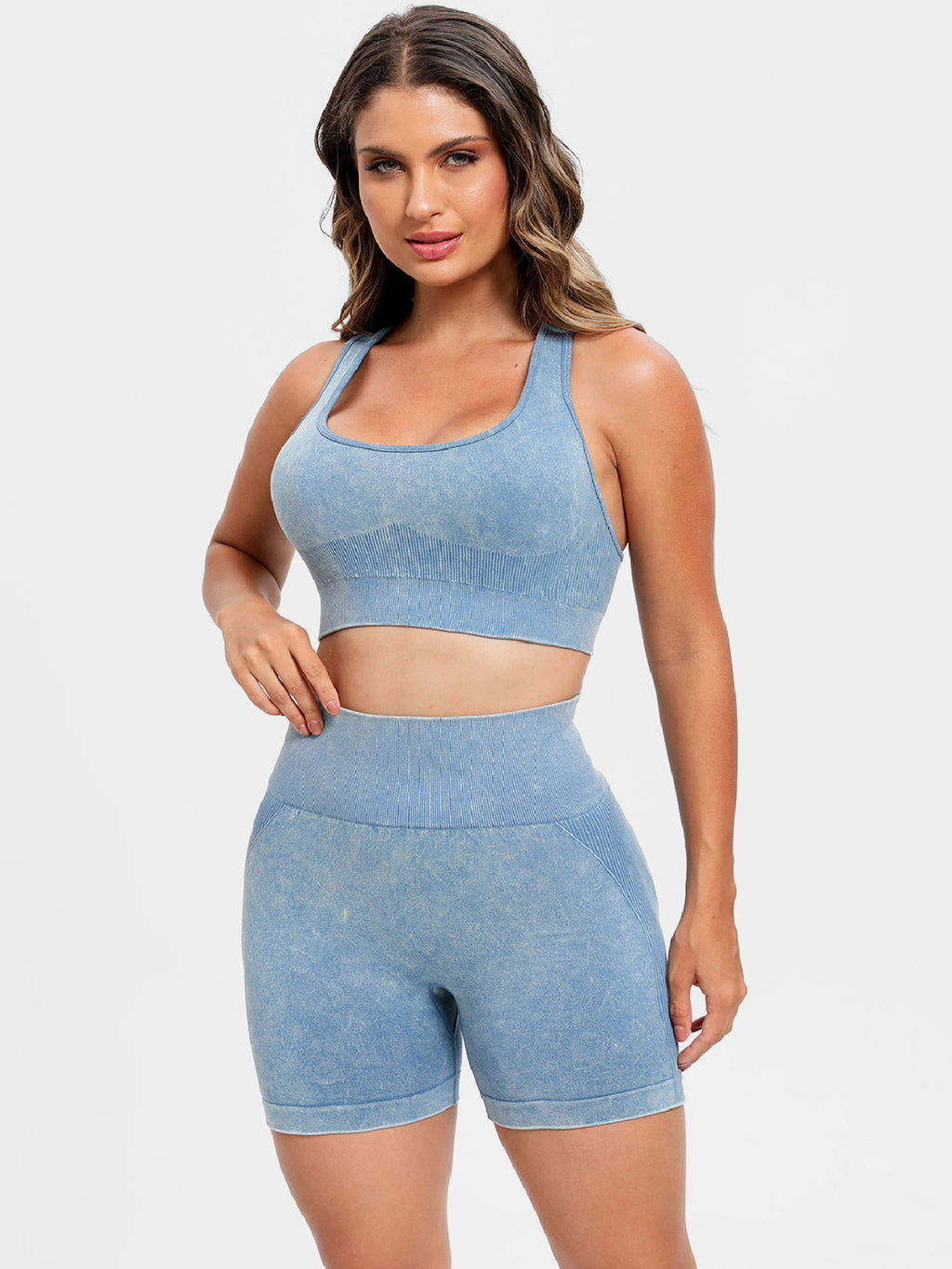 Scoop Neck Wide Strap Top and Shorts Active Set - Siennasass