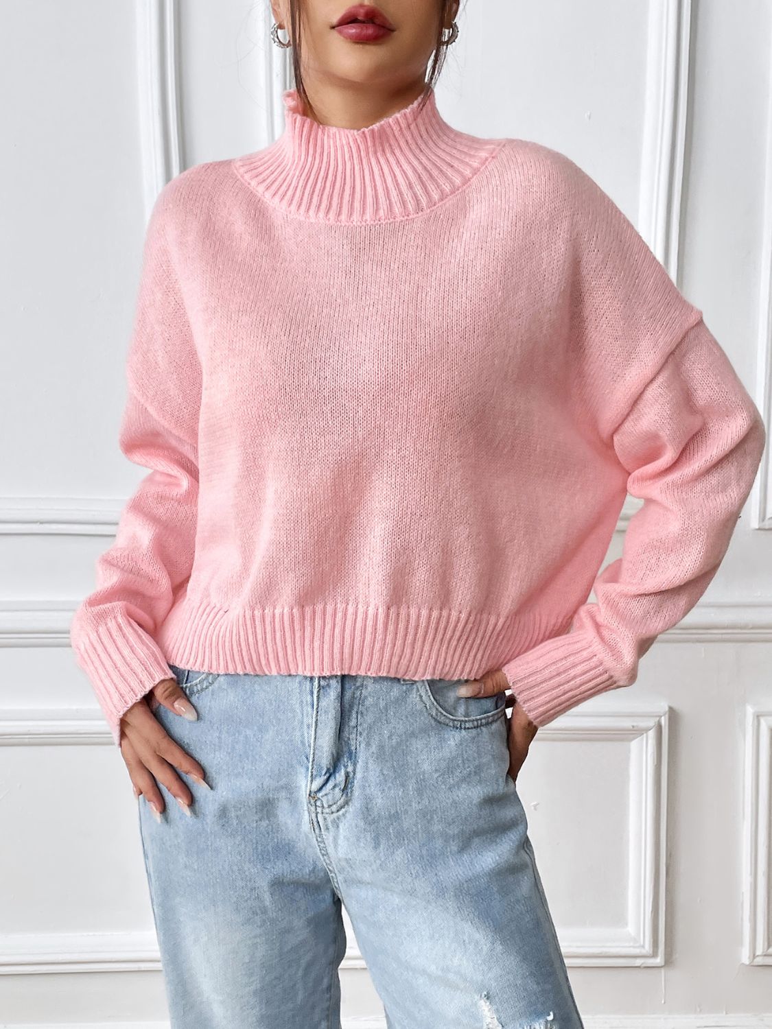 Turtleneck Long Sleeve Sweater - Siennasass