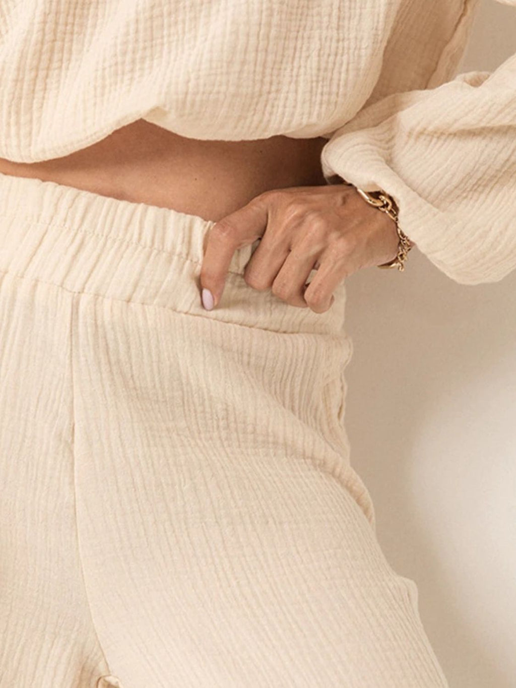 Off Shoulder Long Sleeve Top and Pants Set - Siennasass