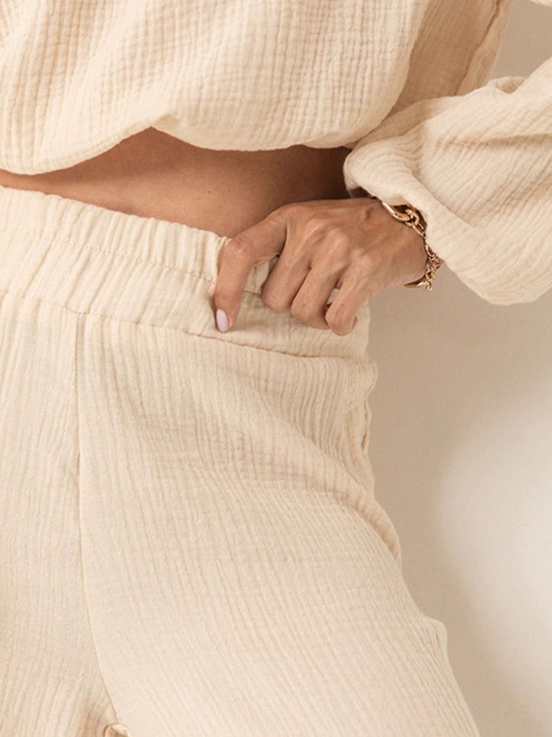 Off Shoulder Long Sleeve Top and Pants Set - Siennasass