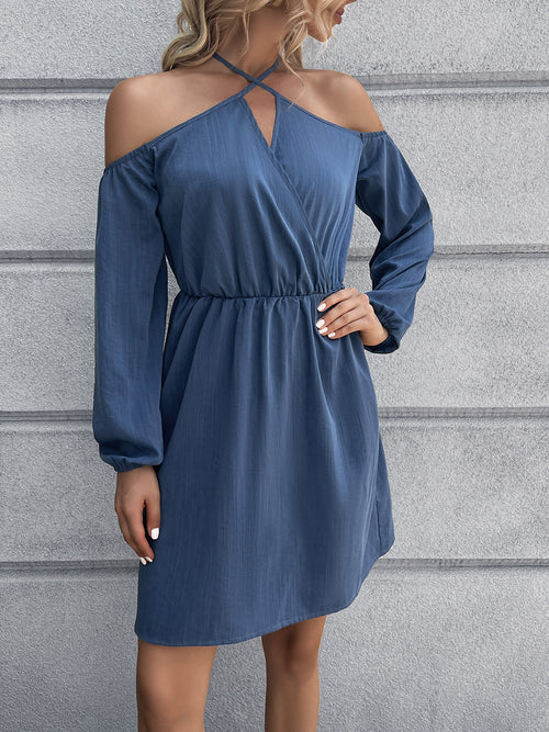 Ivy Lane Cold-Shoulder Crisscross Mini Dress - Siennasass