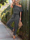 Single Shoulder Short Sleeve Jumpsuit - Siennasass